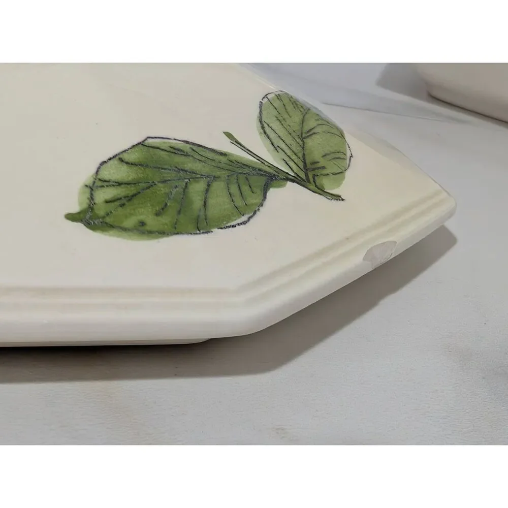 Georges Briard MCM Ceramic Tureen Lid Ladle & Platter Sunflower Pattern